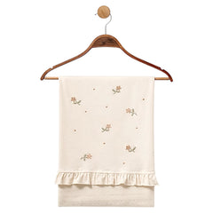 Couvertures fleurs fleurs avec froufrou coton 80x90 cm