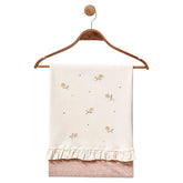 Couvertures fleurs fleurs avec froufrou coton 80x90 cm