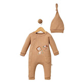 Grenouillère Baby Jungle 1 bonnet coton bio