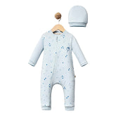 Grenouillère Ballons unisexe 1 bonnet coton bio - Bleu