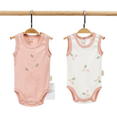 Pack de 2 bodies sans manches feuilles coton