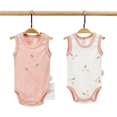 Pack de 2 bodies sans manches feuilles coton
