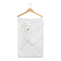 Cape de bain nounours happy 1 gant 80x90 cm