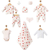 Coffret naissance Fraise 10 pcs coton bio