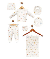 Pack naissance 5 pcs animals forest avec 1 couverture coton