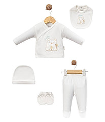 Pack naissance cutie cat unisexe 5 pcs coton
