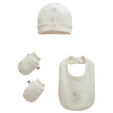 Pack bonnet moufles et bavoir little nounours