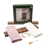 Coffret de 2 langes cœurs avec attache tétine 80x90 cm