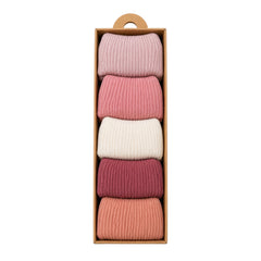 Pack de 5 paires de chaussettes coton couleurs unies girly