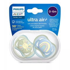 Avent - Pack de 2 sucettes air 0-6 mois Boy
