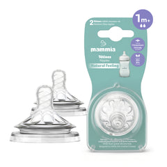 Mammia - Pack de 2 tétine silicone natural feeling 1m+