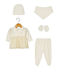 Pack naissance jolie fleur haut full froufrou 5 pcs velours