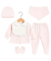 Pack naissance avec col froufrou girly velours 5 pcs