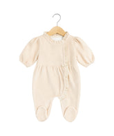 Grenouillère nœud froufrouté col et milieu velours 1 pcs