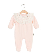 Grenouillère avec col froufrou et fleury dessus 1 pcs