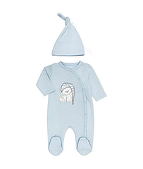 Grenouillère coton capitonné nounours sleep time 1 bonnet