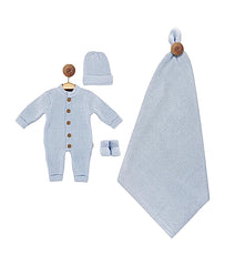 Coffret Triko épais grenouillère bonnet chausson couverture 4 pcs K3220