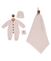 Coffret Triko épais grenouillère bonnet chausson couverture 4 pcs