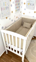 Pack Tour de lit petites fleurs + oreiller + matelas pour lit 60x120 cm