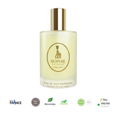 Coffret eau de soin 100 Ml Sophie la girafe + sophie jouet doux 17 cm