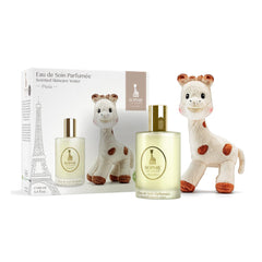 Coffret eau de soin 100 Ml Sophie la girafe + sophie jouet doux 17 cm