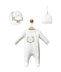 Grenouillère Baby girl 1 bonnet coton