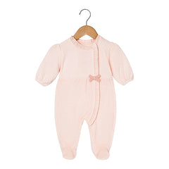 Grenouillère nœud froufrouté col et milieu velours 1 pcs