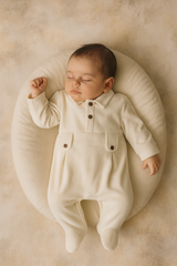 Grenouillère unie Baby Boy velours