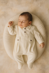 Grenouillère unie Baby Boy velours