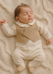 Grenouillère effet boutons côtés velours