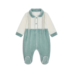 Grenouillère micro carreaux velours