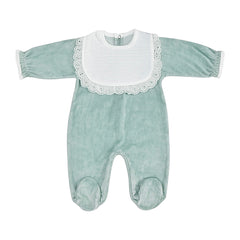 Grenouillère col froufrou velours