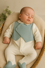 Grenouillère effet boutons côtés velours