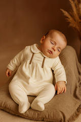 Grenouillère style baby boy velours