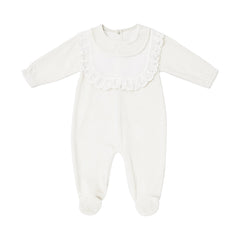 Grenouillère col froufrou velours