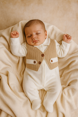 Grenouillère classy boy effet gilet velours