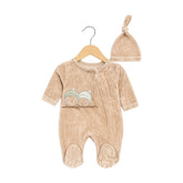 Grenouillère Winter time velours 1 bonnet