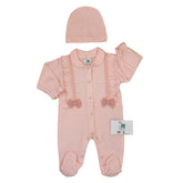 Grenouillère 2 jolies nœud 1 bonnet coton