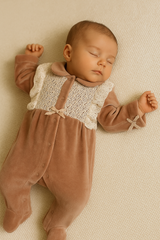 Grenouillère nœuds Trio velours