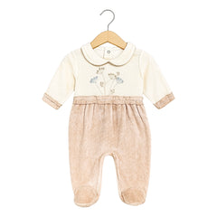 Grenouillère multi flowers velours - Pudra