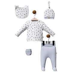 Coffret naissance Capitaine 5 pcs coton