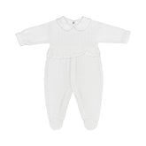 Grenouillère full white Lovely Flower velours