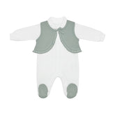 Grenouillère avec gilet froufrou jolie nœud velours