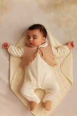 Grenouillère avec gilet froufrou jolie nœud velours