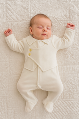 Grenouillère effet boutons côtés velours