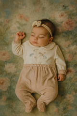 Grenouillère multi flowers velours - Pudra