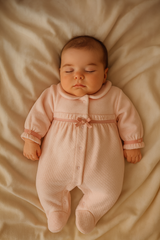 Grenouillère jolie nœud centré velours