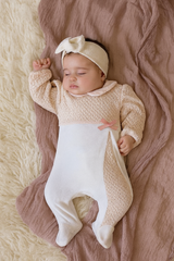 Grenouillère jolie nœud sur côté velours v2