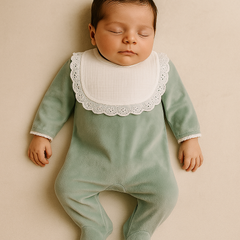 Grenouillère col froufrou velours