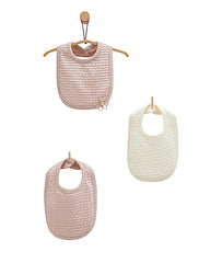 Pack de 3 bavoirs Beautiful mauve rose ekru 0-4 mois